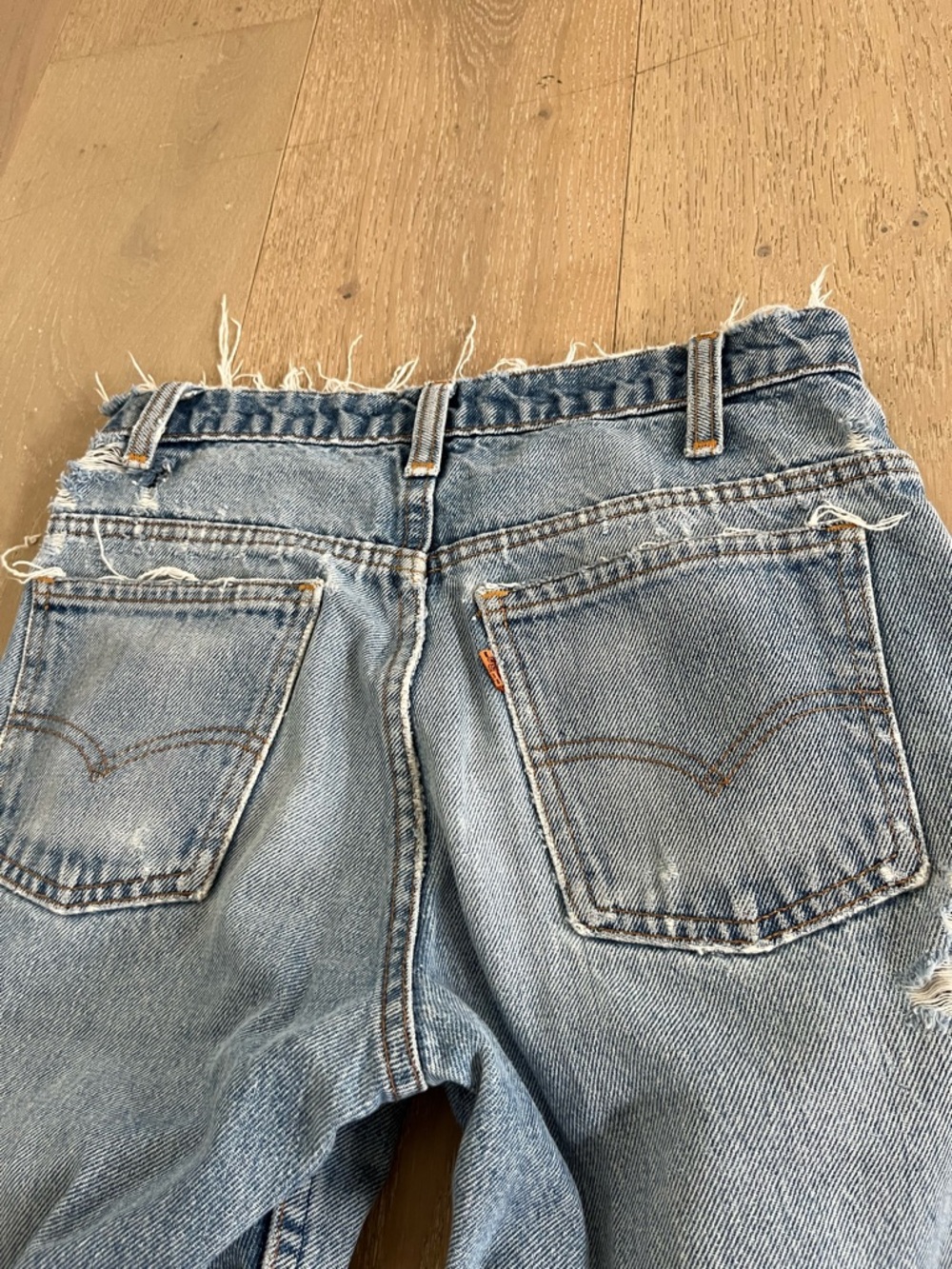 Levi's Vintage Light Blue Distressed Re-Worked 517 Jeans - Picture 7 of 10